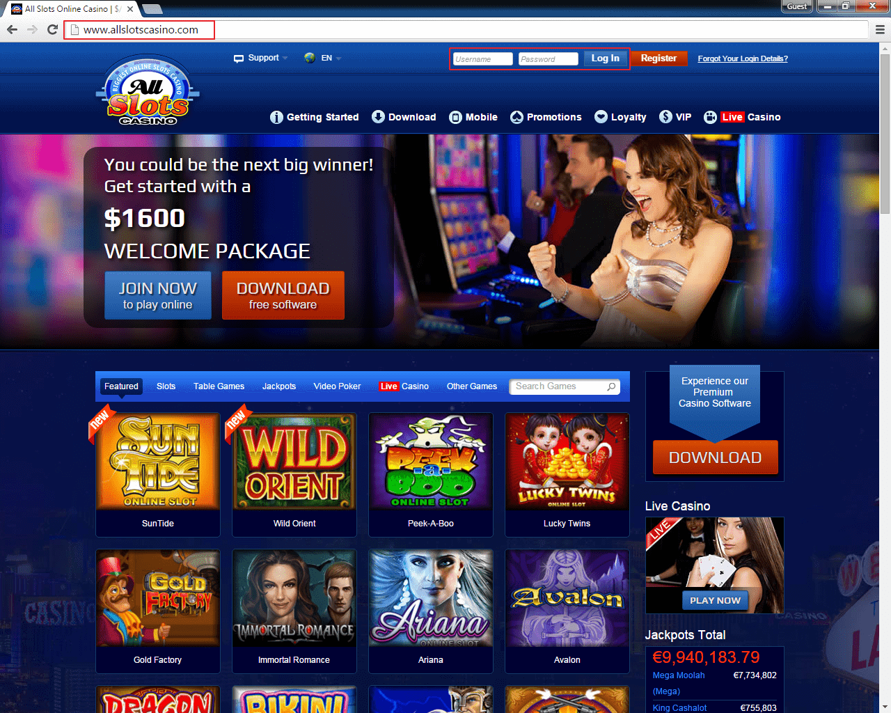 All Slots Online Casino Login