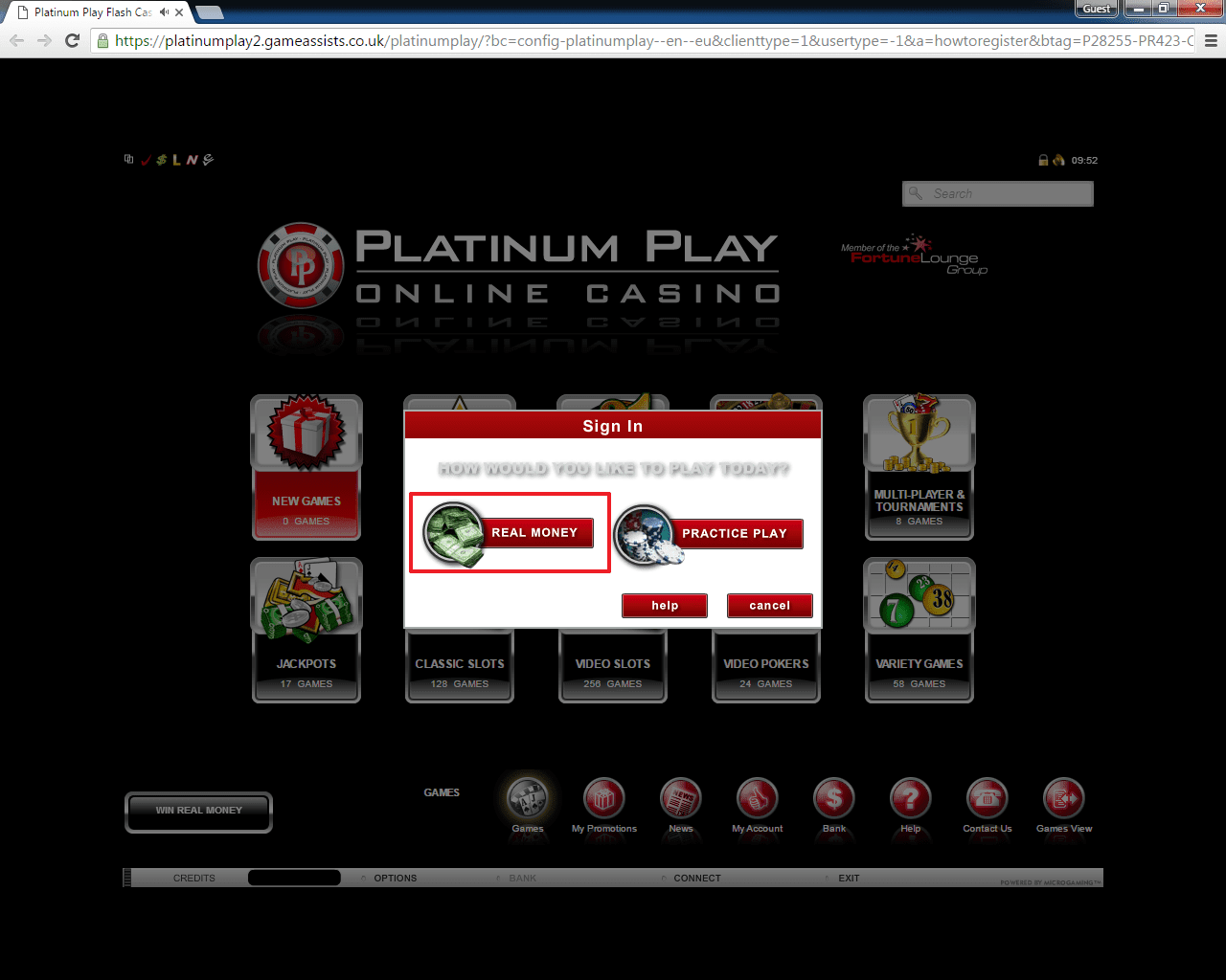 Platinum Play Casino Login