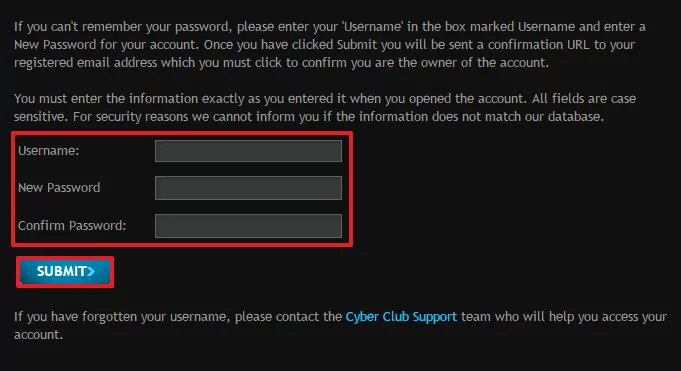 Cyber Club login 3