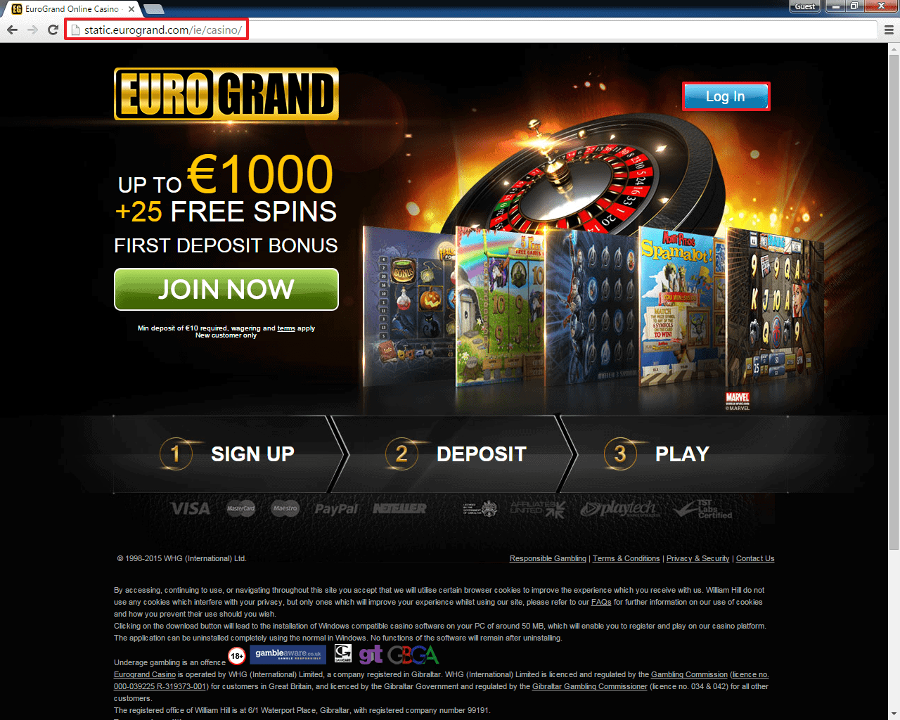 Eurogrand Casino login