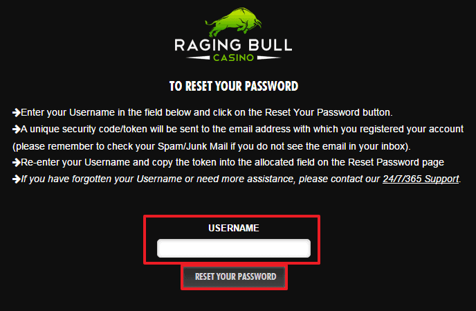 Raging Bull casino login 4
