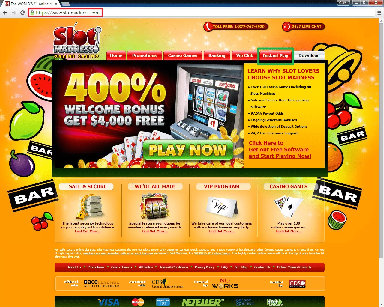 Slot Madness Casino login