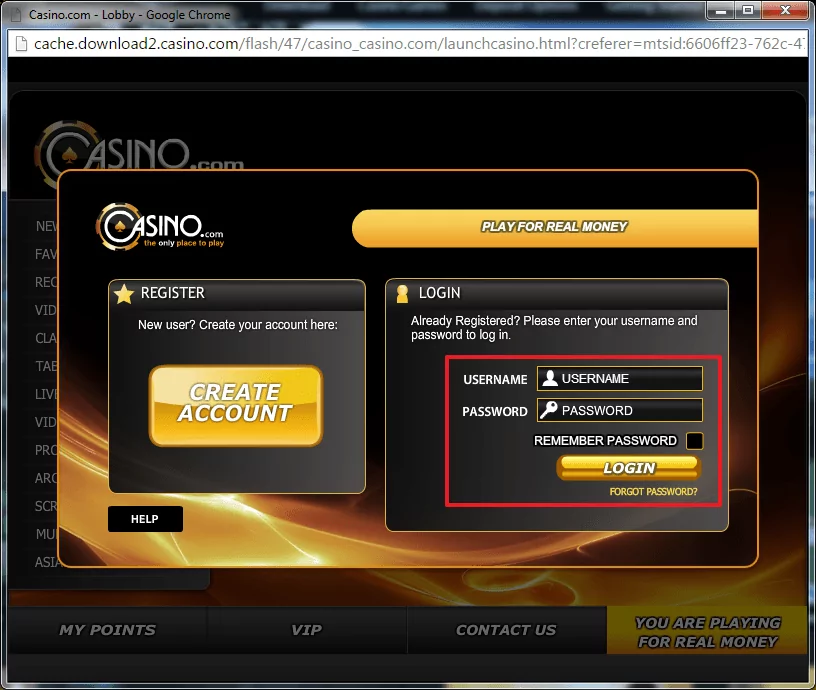 Casino.com login 2