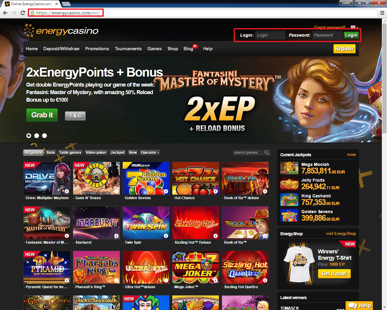 energy casino онлайн официальный сайт