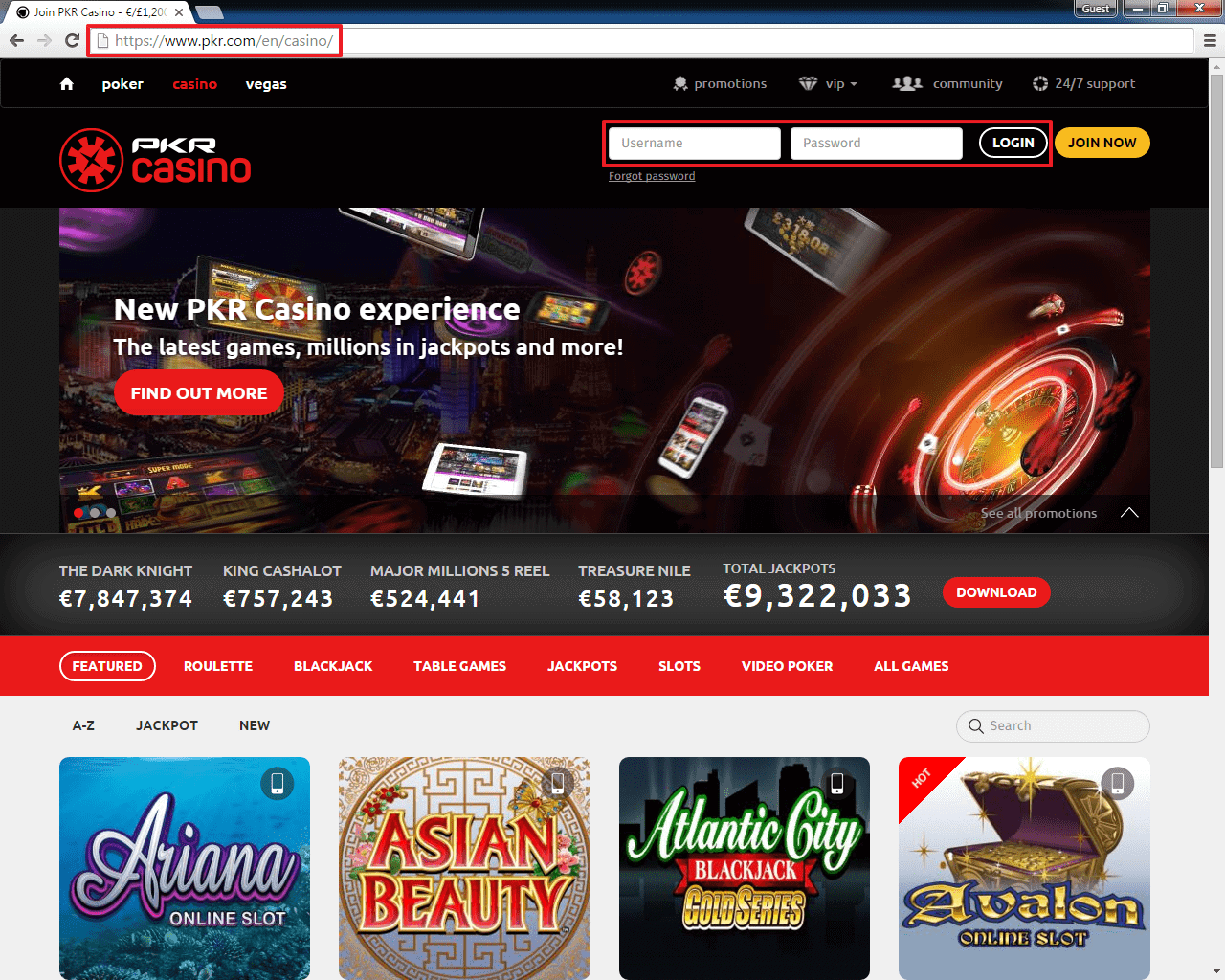 PKR Casino login 2