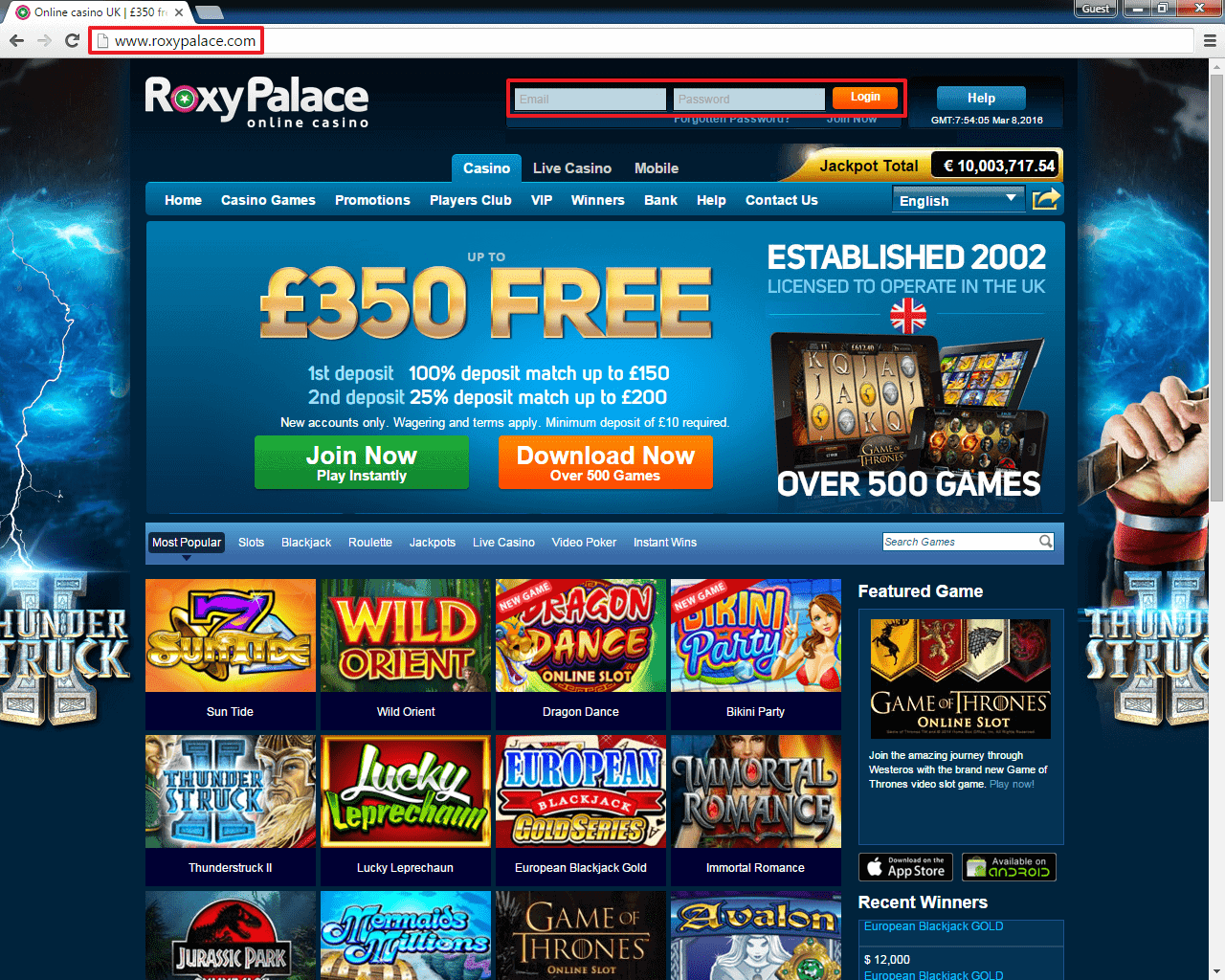 casino roxy palace online
