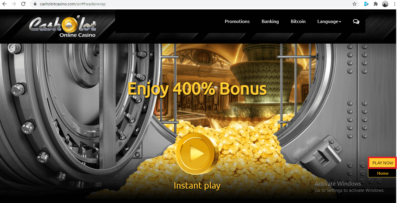 Cash o' Lot Casino Webpage